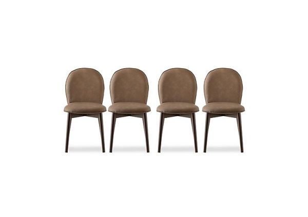 Connubia   Riley Set of 4 Mid Smoke Wooden Leg Dining Chairs   Tobacco