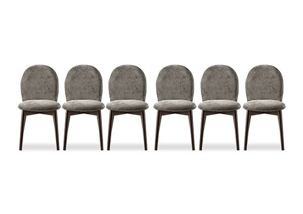 Connubia   Riley Set of 6 Mid Smoke Wooden Leg Dining Chairs