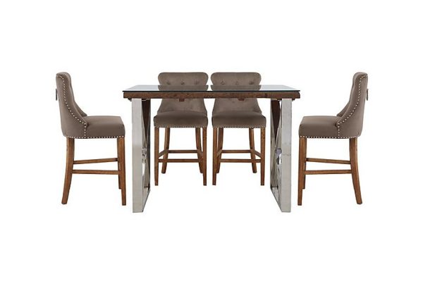 Chennai Table and 4 Bar Stools Dining Set