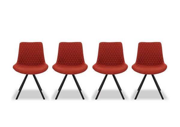 Ion Set of 4 Fabric Dining Chairs   Burnt Orange