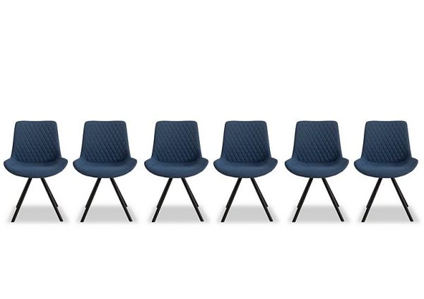 Ion Set of 6 Fabric Dining Chairs   Mineral Blue