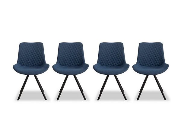 Ion Set of 4 Fabric Dining Chairs   Mineral Blue