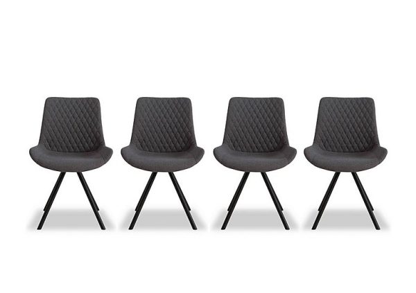 Ion Set of 4 Fabric Dining Chairs   Shadow Grey