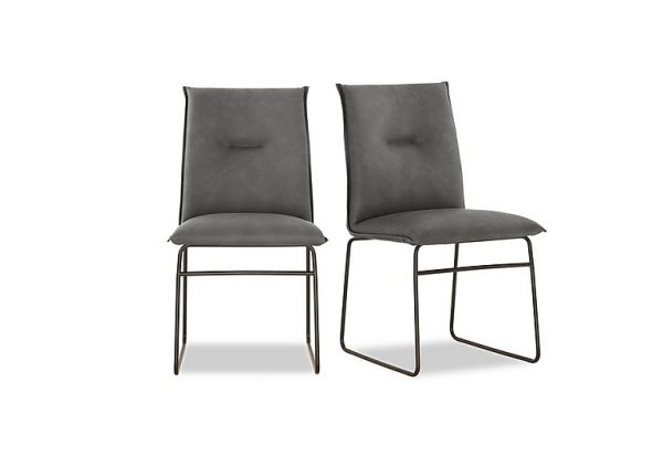 Connubia   Maya Pair of Lava Metal Leg Dining Chairs   Lava