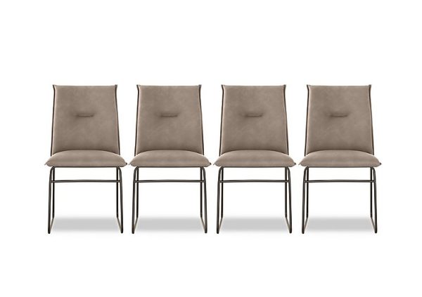 Connubia   Maya Set of 4 Lava Metal Leg Dining Chairs   Desert