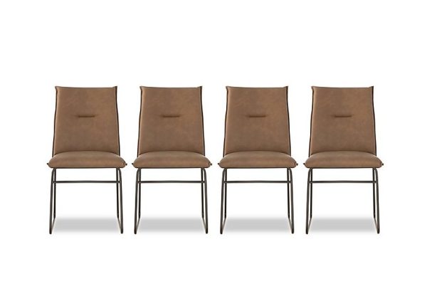 Connubia   Maya Set of 4 Lava Metal Leg Dining Chairs   Tobacco