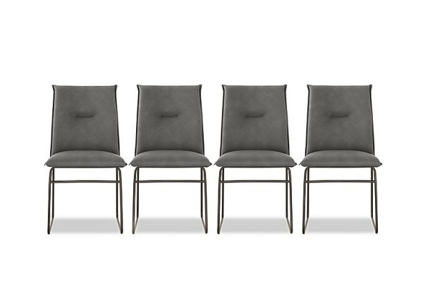 Connubia   Maya Set of 4 Lava Metal Leg Dining Chairs