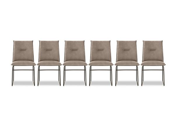 Connubia   Maya Set of 6 Lava Metal Leg Dining Chairs   Desert