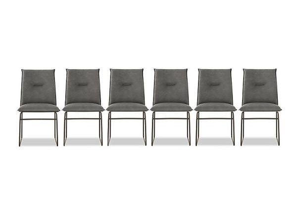 Connubia   Maya Set of 6 Lava Metal Leg Dining Chairs