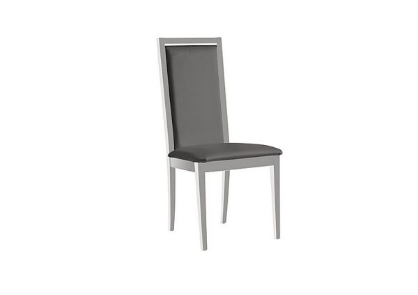 Palazzo Roma Dining Chair in Glossy White   Aquos Dark Grey