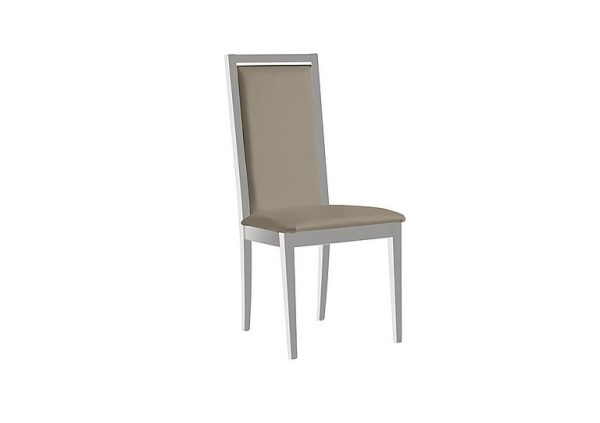 Palazzo Roma Dining Chair in Glossy White   Aquos Taupe