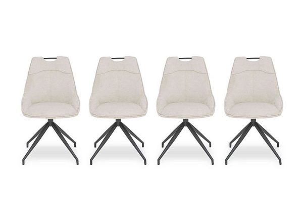 Pedro Set of 4 Fabric Swivel Dining Chairs