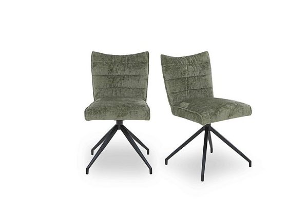 Saturn Pair of Swivel Dining Chairs   Green