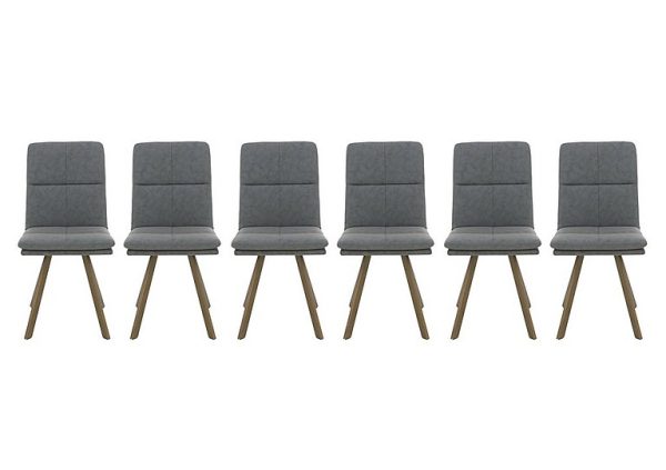 Veyron Set of 6 Dining Chairs   Grey