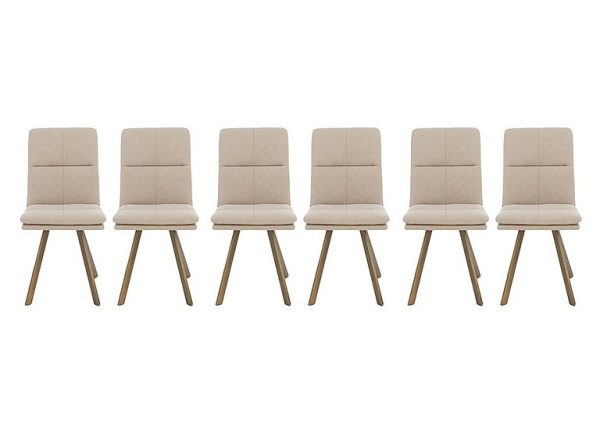 Veyron Set of 6 Dining Chairs   Taupe