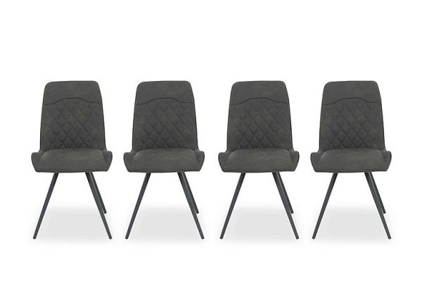 Warrior Set of 4 Standard Dining Chairs   Grey