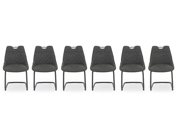 Warrior Set of 6 Cantilever Dining Chairs   Grey