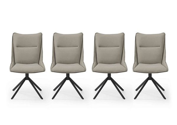 Catalina Set of 4 Swivel Dining Chairs   Taupe