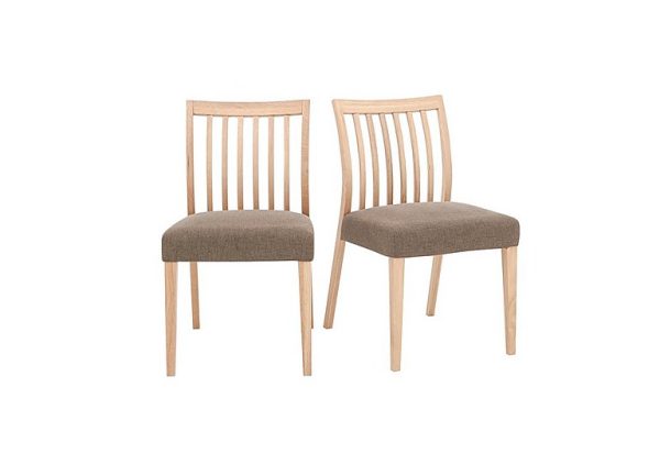 Duplex Pair of Low Slatted Back Dining Chairs   Black