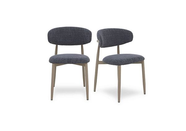 Aimar Pair of Open Back Dining Chairs   Dark Grey