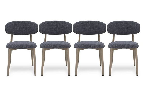 Aimar Set of 4 Open Back Dining Chairs   Dark Grey