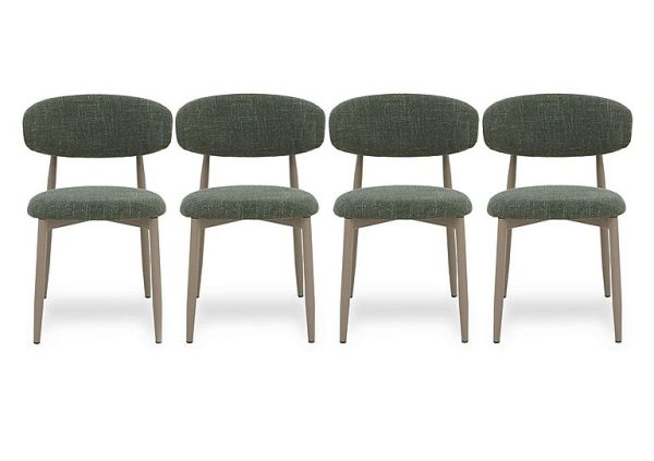 Aimar Set of 4 Open Back Dining Chairs   Green