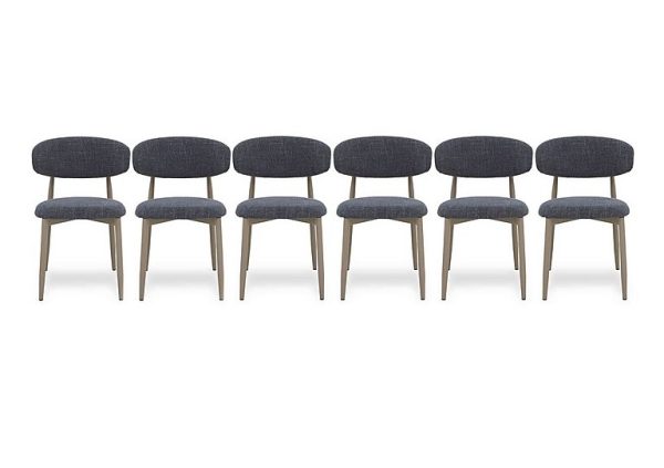 Aimar Set of 6 Open Back Dining Chairs   Dark Grey