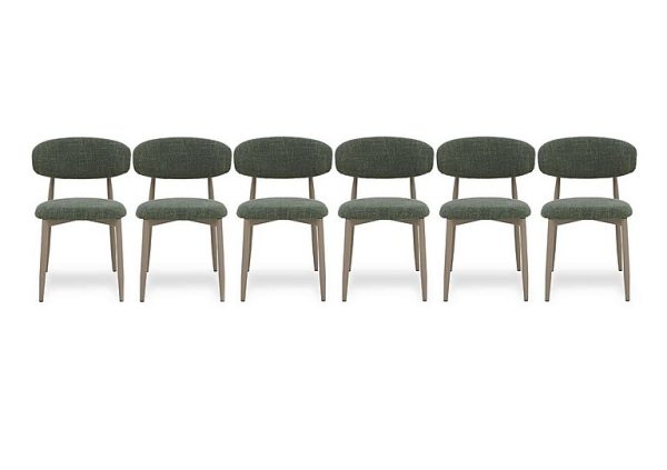 Aimar Set of 6 Open Back Dining Chairs   Green