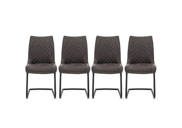 Habufa   Baltimore Set of 4 Dining Chairs   Anthracite