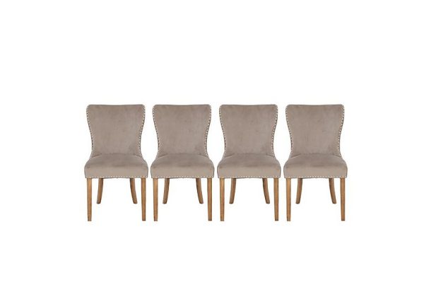 Chennai Set of 4 Luxe Dining Chairs   Taupe