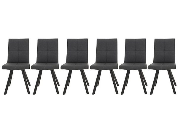 Phoenix Set of 6 Dining Chairs   Dark Grey