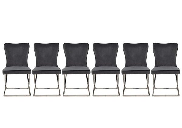 Vanquish Set of 6 Dining Chairs   Grey