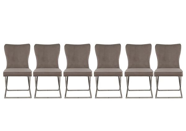 Vanquish Set of 6 Dining Chairs   Taupe