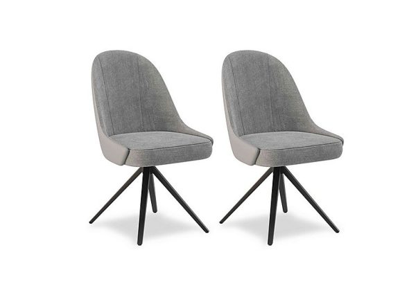 Jose Pair of Swivel Dining Chairs   Stone