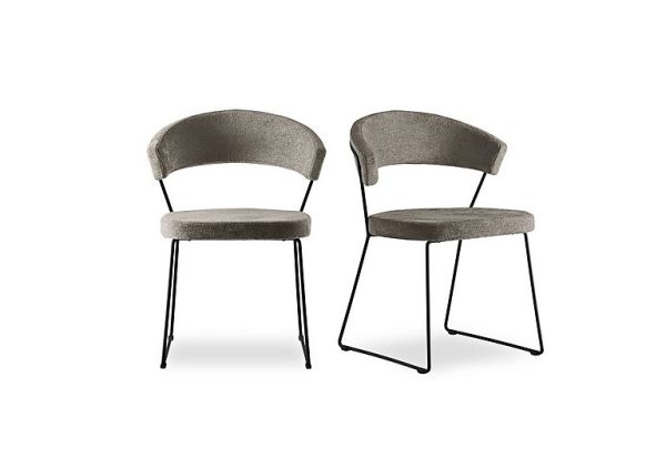 Connubia   New York Pair of Black Metal Leg Dining Chairs