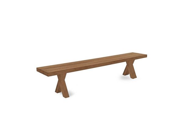 Bodahl   Njord Dining Bench with Wood X Shaped Legs   260 cm   Old Bassano