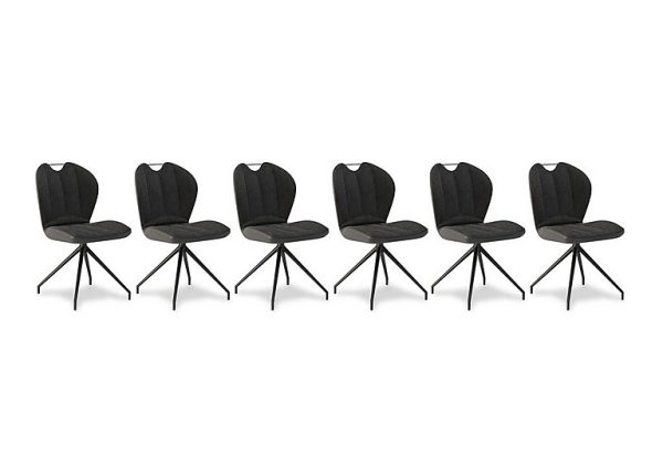 Raul Set of 6 Swivel Dining Chairs   Anthracite