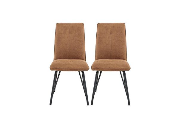 Habufa   Austin Pair of Dining Chairs   Cognac