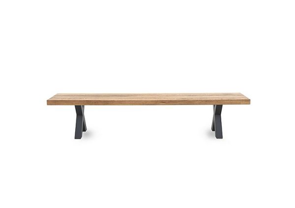 Bodahl   Njord Dining Bench with Metal X Shaped Legs   240 cm   Bianca