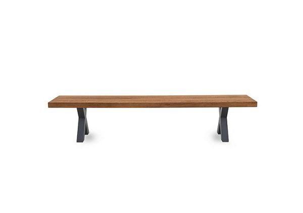 Bodahl   Njord Dining Bench with Metal X Shaped Legs   240 cm   Oiled