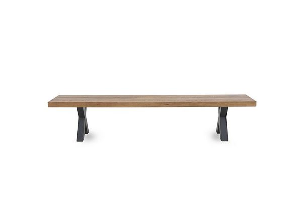 Bodahl   Njord Dining Bench with Metal X Shaped Legs   260 cm   Old Bassano