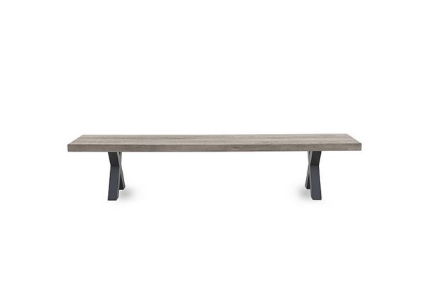 Bodahl   Njord Dining Bench with Metal X Shaped Legs   240 cm   White Wash