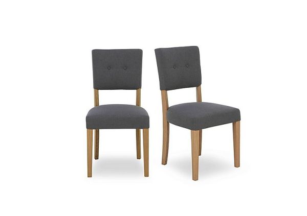 Augusta Pair of Open Back Upholstered Dining Chairs   Anthracite