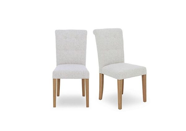 Augusta Pair of Roll Back Upholstered Dining Chairs