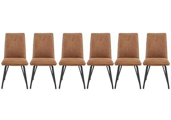 Habufa   Austin Set of 6 Dining Chairs   Cognac