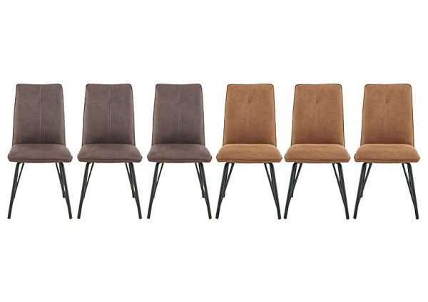 Habufa   Austin Set of 6 Dining Chairs   Cognac  Lava