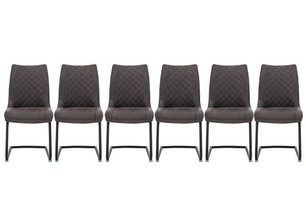 Habufa   Baltimore Set of 6 Dining Chairs   Anthracite