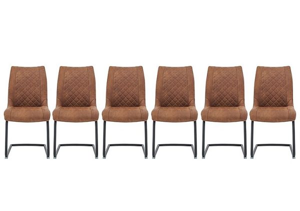 Habufa   Baltimore Set of 6 Dining Chairs   Cognac