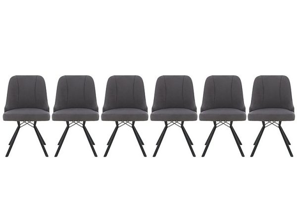 Habufa   Detroit Set of 6 Dining Chairs   Anthracite