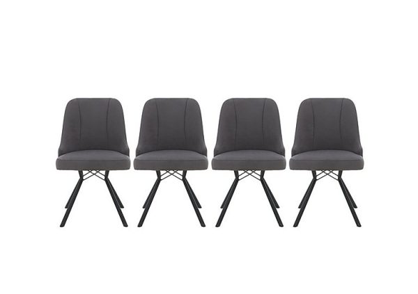 Habufa   Detroit Set of 4 Dining Chairs   Anthracite